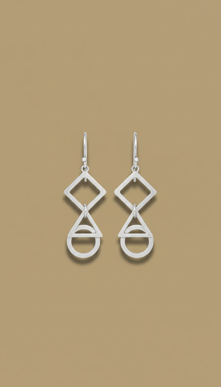 Sterling Silver Geometric Earrings